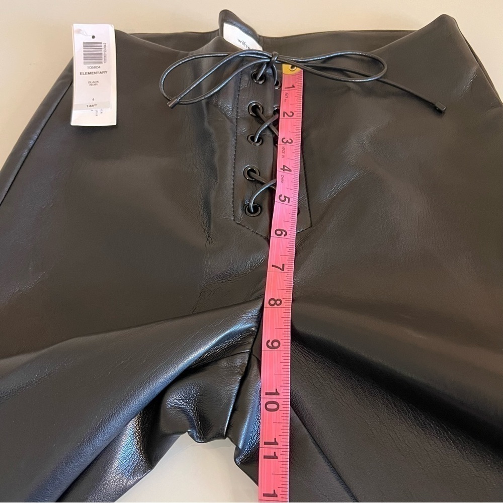 WILFRED Elementary Vegan Leather High-Waisted Lace-Up Pants Black Aritzia Nwt - Picture 11 of 13